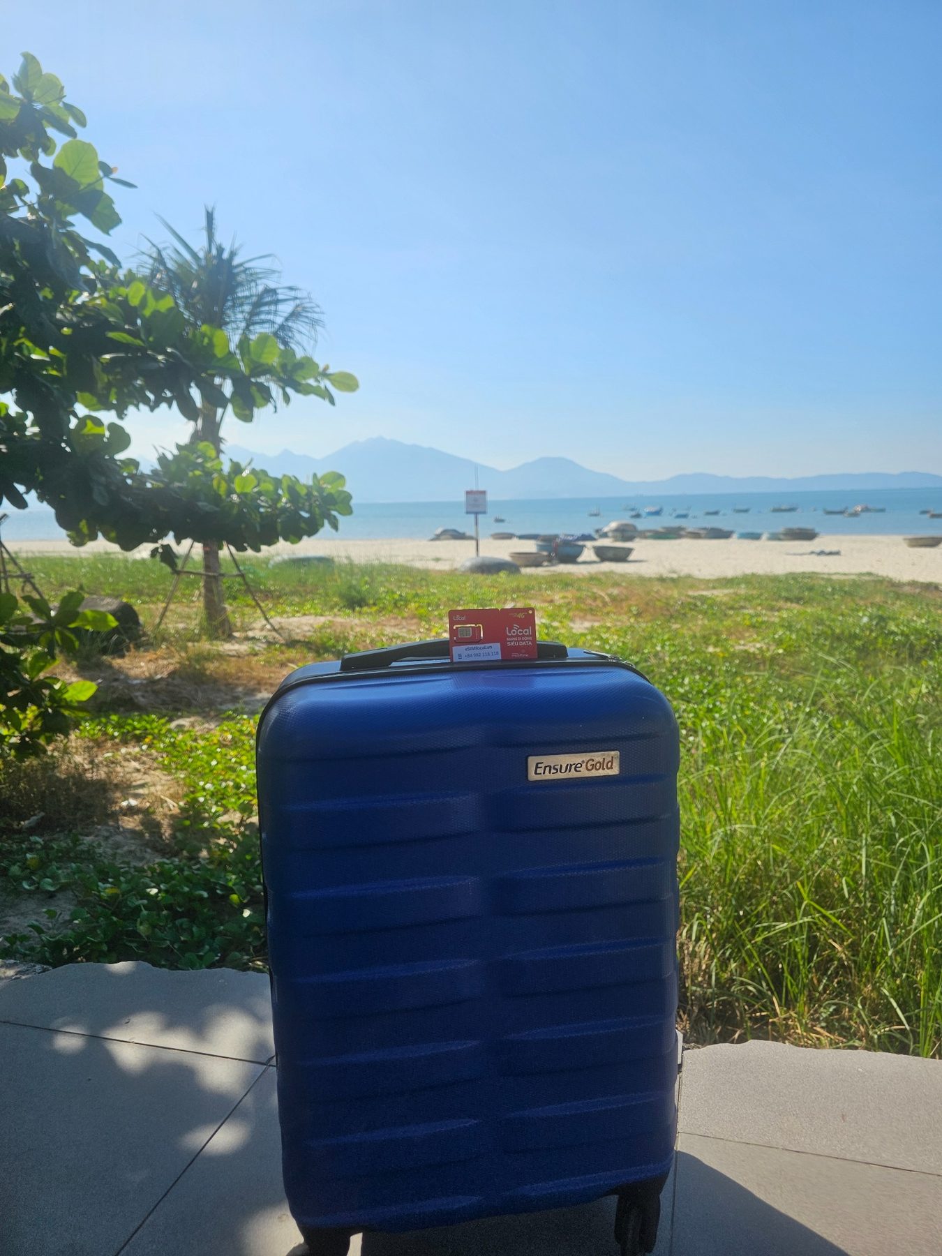SIM card with beach view